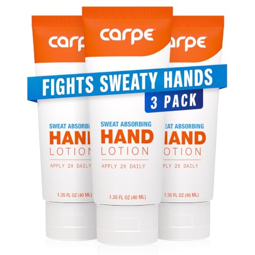 Image of Carpe Sweat Absorbing Hand Lotion (Pack of 3), A dermatologist-recommended smooth lotion that helps stop hand sweat, great for hyperhidrosis or excessive sweat (Original Eucalyptus)
