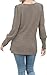 Womens Long Lantern Sleeve Pullover Tops Dressy Casual Square Neck Button Sweaters Fashion Trendy Tunic Shirts (Coffee,X-Large)