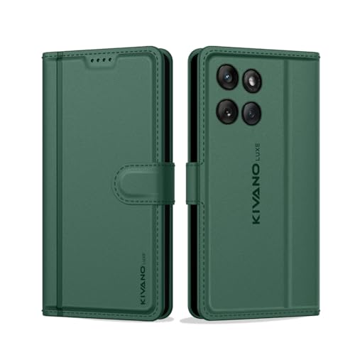 Image of KIVANO LUXE Compatible For Motorola Edge 70 Pro Plus 5G / Motorola Edge 70 Pro 5G Artisanal Leather Wallet Case with Card Holder for Men Women, Magnetic Flip Folio Cover with Stand RFID Blocking Cell