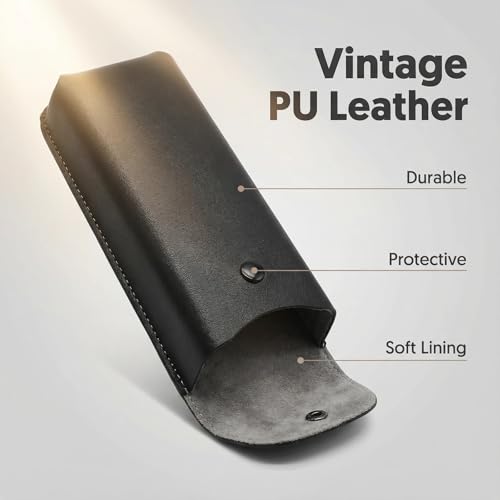 Image of Vintage PU leather Sunglasses Case Portable Protective Case for Glasses