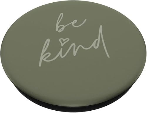 Miniatura 2 de Be Kind - Lindo dicho inspirador positivo (verde oliva) PopSockets estándar PopGrip