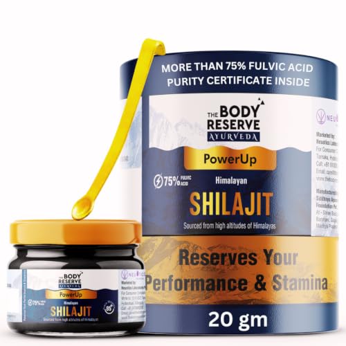 Image of The Body Reserve Shilajit For Men 20gm Shilajeet Resin 500mg /Serving, 40 Servings More Than 75% Fulvic Acid, Purity Certificate Inside Box Sourced From Himalayas 19,000Ft, Shilajit Resin For Men Women 100% Ayurvedic