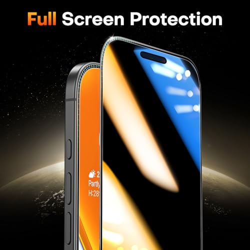 Image of TOCOL for iPhone Air Privacy Screen Protector 6.6 inch 9H Hardness Military Grade Shatterproof HD Tempered Glass for Full Coverage Easy Installation 2 Pack