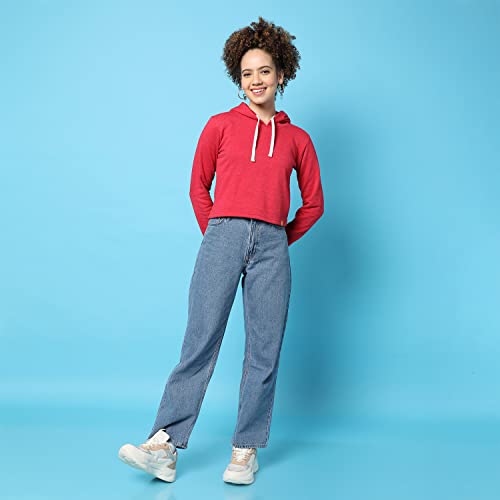 Image of PINACOLADA Women's Sweatshirt with Hoodie Regular Fit for Casual Wear | Cotton Blend Fabric | Hoodie Sweatshirt Crafted with Comfort Fit and High Performance for Everyday Wear