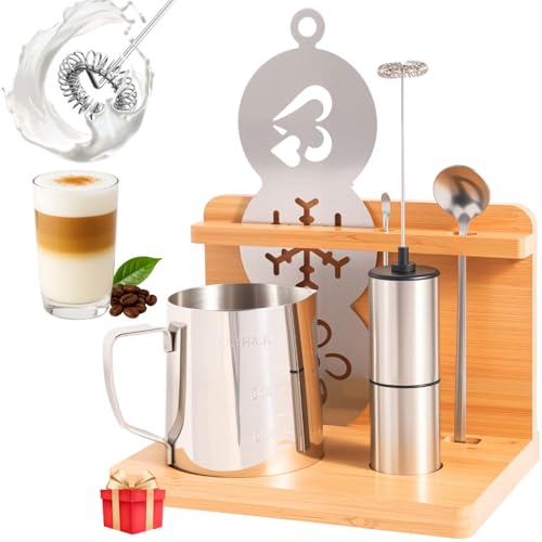 Electric Milk Frother Handheld - Compact Foam Maker with Stand & Accessories, Perfect for Coffee, Cappuccinos, Lattes, & More