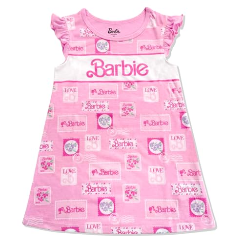 Komar Kids Toddler Girls Nightgown Pajamas - Barbie & Strawberry Shortcake Short Sleeve Sleep Shirt Dress Sleepwear Official
