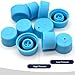 Dogary 10 PCS Car AC Valve Caps, High and Low Pressure Port Dust Cap with Self Sealing Gasket, Leak Proof H/L Logo Nut Valve Core Cover, Universal Repair Accessory Kit for Car AC System (Blue)
