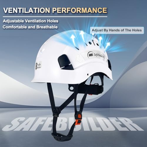 Construction Safety Helmet ABS Hard Hat Adjustable Ventilation System Hardhats Industrial Work Head Protection for Men Certified ANSI/ISEA Z89.1 - Image 3