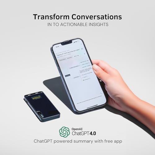 TCTEC Gravador de voz inteligente de 128 GB, gravador de transcrição AI, resumo inteligente de IA, f