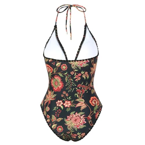 Kaeltsyn Ensemble tankini élégant et jupe en tissu extensible avec cache-hanches, parfait pour les vacances et les stations balnéaires, ensemble de maillot de bain en V profond – vue 4