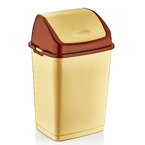 Stolmet High Grade Plastic Flip Top Swing Dustbin Waste Bin With Lid 35l Fantasy Beige Fantasy Buy Online In French Guiana At Desertcart 222731341