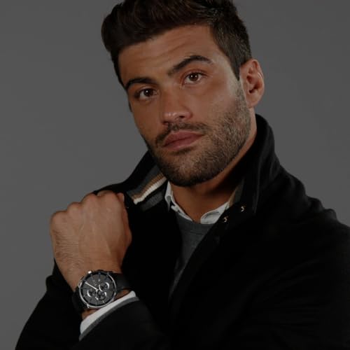 Image of BOSS Peak 2.0 Qtz Chrono Black Round Dial Men's Watch|Leather Material|Black Color Band - 1514188