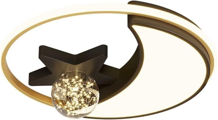 Lustre en métal moderne pour éviter la lumière agressive avec plafonnier lune étoile