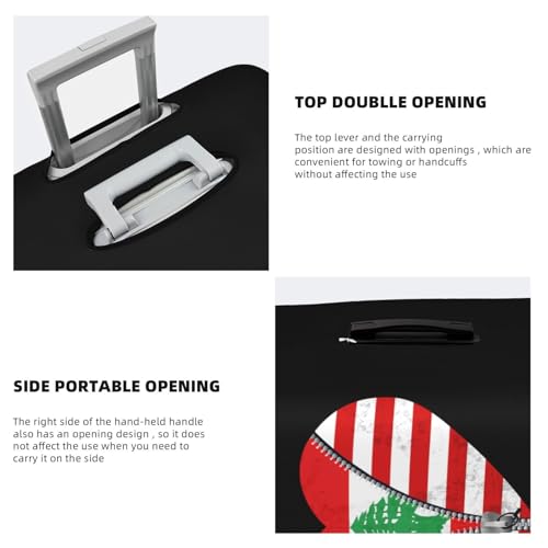 Travel Luggage Cover Heart America Flag And Lebanese Flag Fashion Washable Baggage Suitcase Protector Fit For Luggage Small4