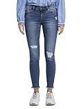 TOM TAILOR Denim Damen Jeanshosen Jona Extra Skinny Jeans Destroyed Mid Stone Blue Denim,27,10123,6000