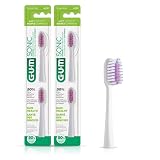 GUM Sonic Battery Power - Ricariche per spazzolino da denti, setole affusolate pulite sotto il bordo gengivale, bianco 2 ct (confezione da 2)