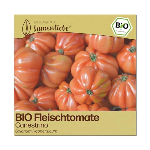 Samenliebe BIO Tomaten Samen | Fleischtomate Canestrino - italienische Tomate & stark gerippt - samenfestes BIO Saatgut