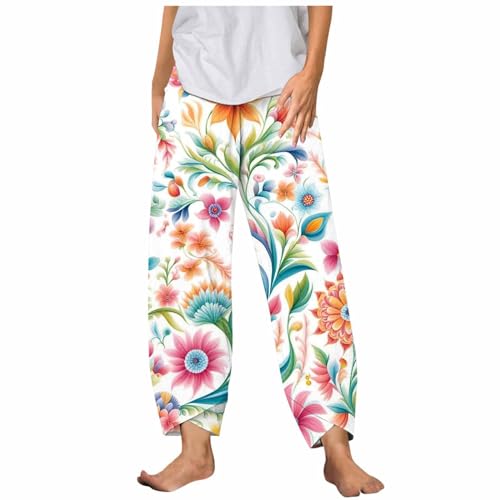 Generic Linen Pants Women Petite Women's Capri Pants Casual Summer Cotton Linen Cropped Pants Summer Palazzo Lounge Pants Trousers Sweatpants Black Denim Trendy 2024 Plus Size Vacation Boot Cut