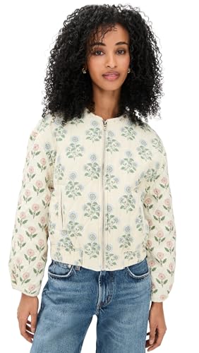 [BLANKNYC] Women's Block Party Jacket, Color Block Floral, S