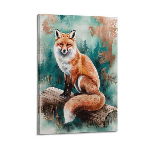 Poster aquarelle renard pour créer une ambiance esthétique dans la chambre