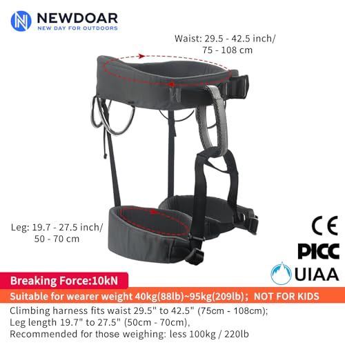 image for NewDoar Climbing Harness, Mountaineering Rock Climbing Harness, Half B