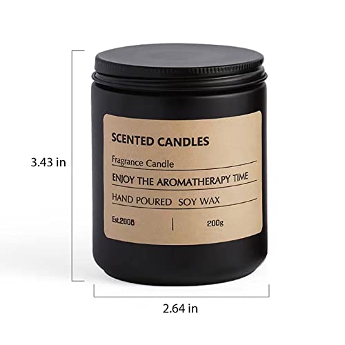 Birthday Gifts For Women，Rose And Sandalwood Scented Candles, Aromatherapy Candles For Home Scented, Jar Candles For Home Decor, Soy Bougies In Black Matte Jar, Scented Candle With Kraft #TOP5
