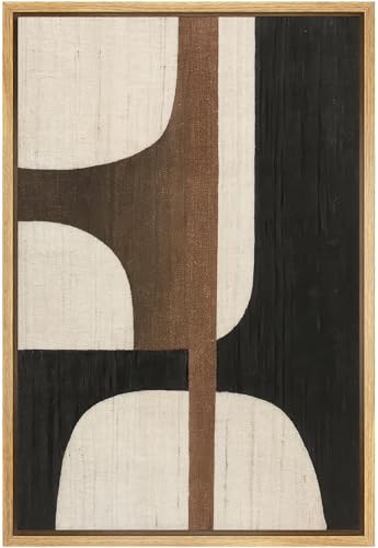 SIGNLEADER Framed Canvas Print Wall Art Bold Neutral Geometry in