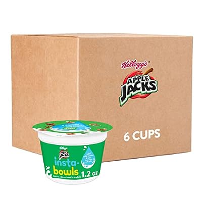 Apple Jacks Insta-Bowls Cold Breakfast Cereal, Instant Cereal, Kids Snacks, Original (6 Cups)