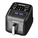 Gourmias Panorama 7-Quart Digital Air Fryer with Panoramic Viewing Window, Holographic Display, 12 Cooking Presets, FryForce 360° Technology, Dishwasher-Safe Nonstick Basket, 1500 Watts, Black