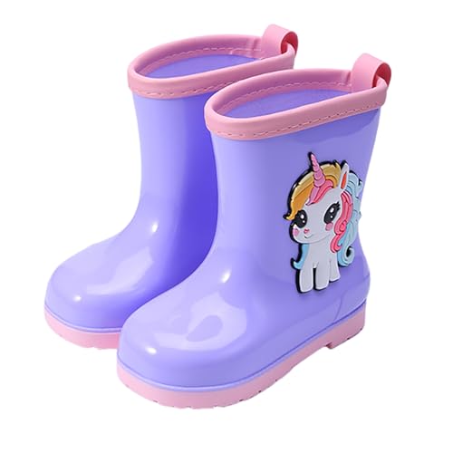 Mnplciea Rain Boots for Kids Girls & Boys Non-Slip Toddler Waterproof Boots Kids Outdoors Rubber Boots for All Seasons