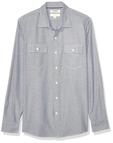 Preisvergleich Produktbild Amazon-Marke: Goodthreads Herren Hemd, Black White Herringbone, Large