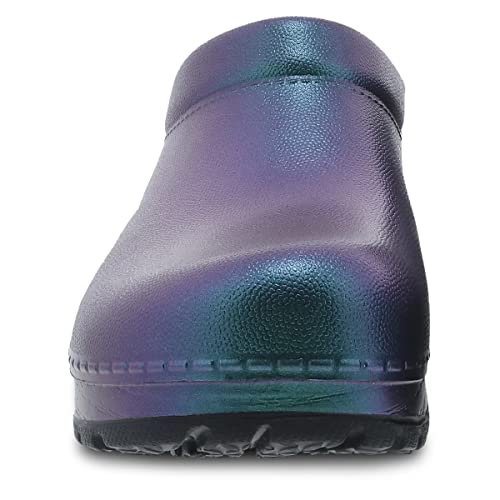 Dansko Kane Slip-On Mule Clog For Women – Lightweight Cushioned Comfort And Removable Eva Footbed With Arch Support – Easy Clean Uppers Kane Black Iridescent 8.5-9 M Us #TOP3