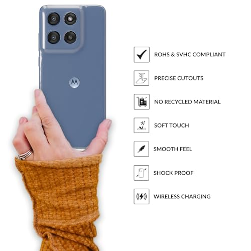 Image of SPRIG Compatible with Moto Edge 60 Stylus Premium FlexCrystal Back Cover Drop Tested Shock Proof Mobile Case for Men, Women, Boys and Girls with Camera Protection (Transparent)