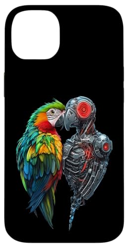�ʔ����I�E�����{�b�g�������D�ƃT�C�{�[�O�I�E�����{�b�g Robot Parrot Lover Cyborg AI �X�}�z�P�[�X iPhone 14 Plus �p
