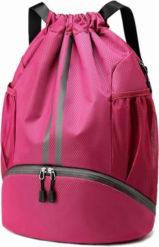 Image of Leosportz Sports Drawstring Bag Backpack for Men Women - Basketball Bag Gym Backpack Dedicated Shoe Compartment | Waterproof Large Space Gym Bag