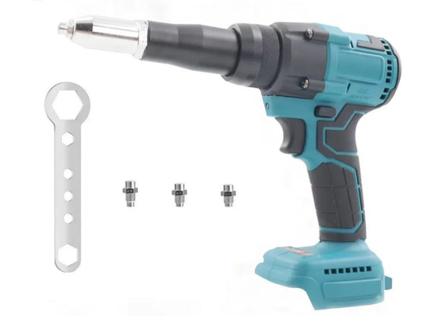 Remachadora de batería, 20,000 N, batería para batería de 18 V (sin batería), para remaches ciegos 2.4, 3.2, 4.0, 4.8 mm