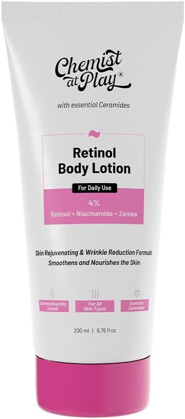 Anti-Aging Body Lotion with 4% Retinol, Niacinamide & Zemea | Skin Brightening Lotion | Body Lotion for Dry & Oily Skin | Fights Visible Signs Of Aging | Nourshes Skin 200ml
