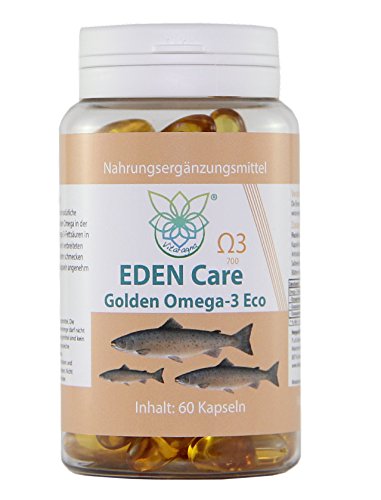 VITARAGNA Gold Omega 3 Fischöl-Kapseln Eco (TG Variante) mit leicht süßlichem Geschmack nach Vanille, hochdosiert mit hohem EPA - DHA - SDA Anteil - 700 mg Cover