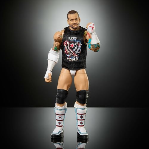 Mattel WWE Elite Action Figure & Accessories, Greatest Hits 2025 Set, 6-inch Collectible CM Punk with 25 Articulation Points & Swappable Hands, JHT46 - Image 3