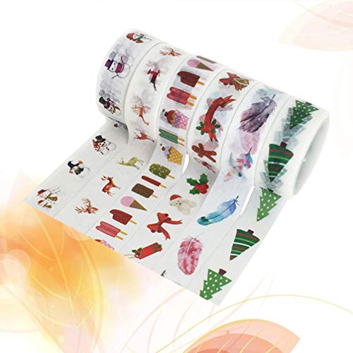 Ciieeo 6 Rolos Fita Adesiva Decorativa De Papel Fitas De Scrapbooking Fita Washi Larga Fita Adesiva