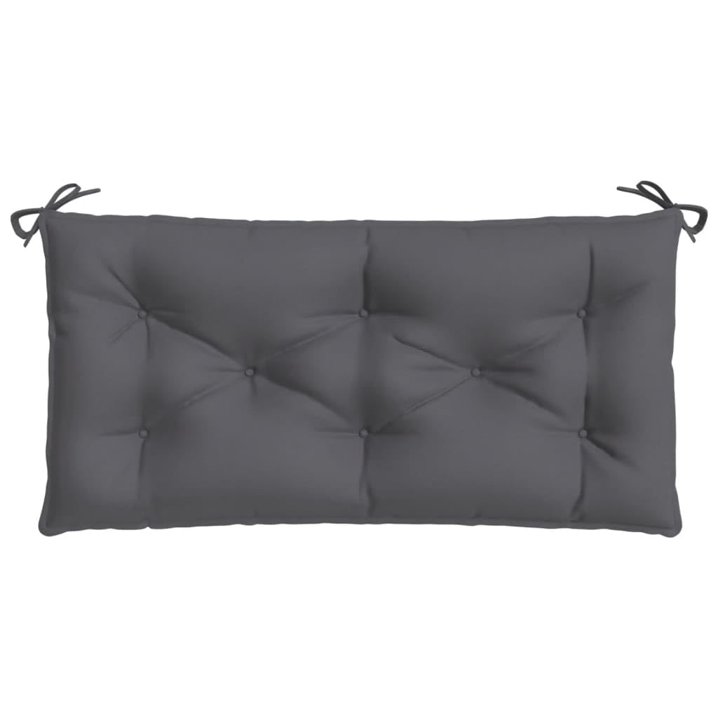 vidaXL Lot de 2 Coussins de Banc de Jardin, Revêtement de Banc avec Jeux de Cordes, Coussin d'Extérieur Imperméable, Anthracite Tissu Oxford