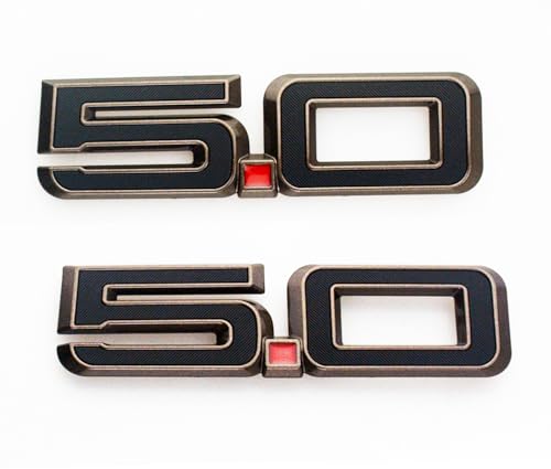Image of 2pcs Replacement for 2024-2025 5.0 Letters Emblem Door Side 3D Badge Decal Nameplate (Black Gold)