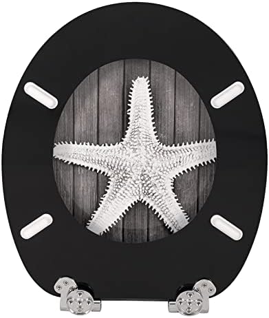 WOLTU Wooden Toilet Seat,Premium Soft Close Hinge Toilet Lid Cover for Bathroom