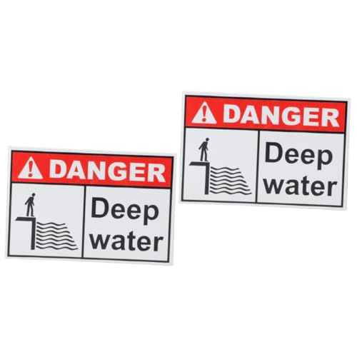 Panneau de sécurité danger en eau profonde pour la piscine du jardin
