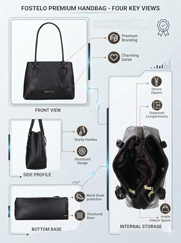 Image of Fostelo Women's Zita Luxe Tote Handbag for Women | Hobo Bag for Work | Ladies Purse | Stylish Shoulder Bag | Gift For Women