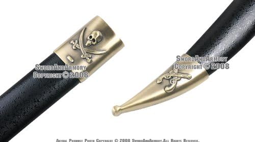 Munetoshi 28" Caribbean Pirate Cutlass Sword Bow Guard Saber Movie Replica with Scab