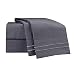 Clara Clark ® Supreme 1500 Collection 5pc Bed Sheet Set - Split King Size, Charcoal Stone Gray