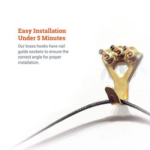 Heavy Duty Picture Frame Hooks Supports Up To 100 Lbs - 10 Pack With Nails | Picture Hanging Hooks For Drywall - Mirror Hanging Hardware - Plaster Wall Picture Hangers #TOP6