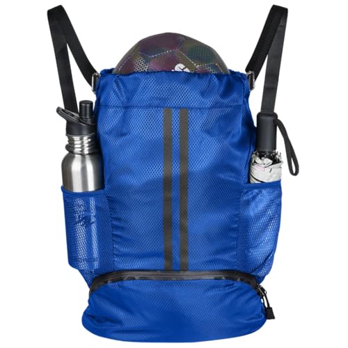 Soccer Rucksack, Waterproof Gym Sack With Wet, Dry Separation Bag