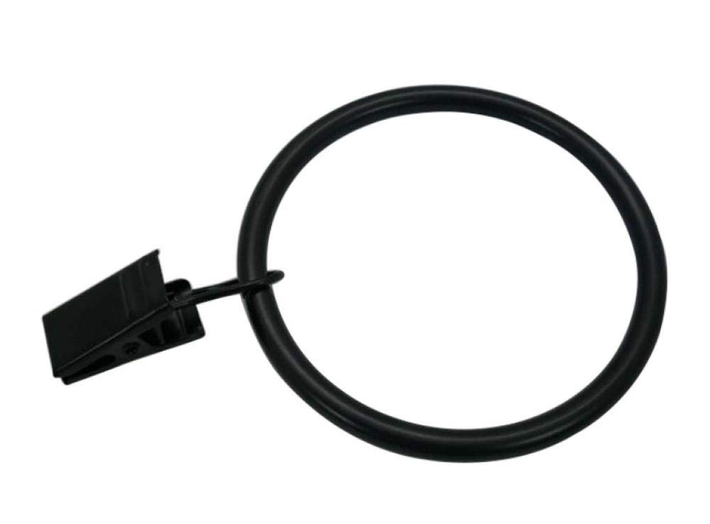 Lot de 50 Clips Noirs pour Tringle à Rideau, Anneaux de Rideau de 50 mm avec Clips de diamètre Interne, 4,0 x 50 mm.